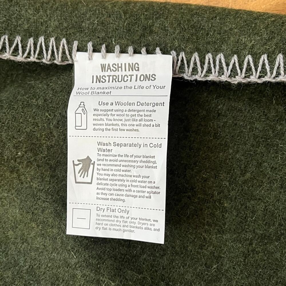 Molithe 100% Wool Blanket 62" X 86" Warm Thick Washable Military - Picture 9 of 10